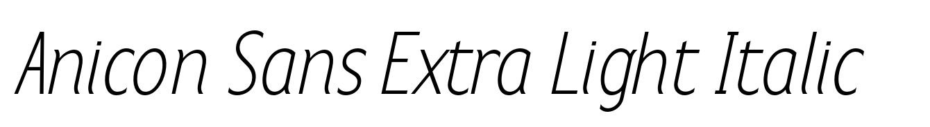 Anicon Sans Extra Light Italic